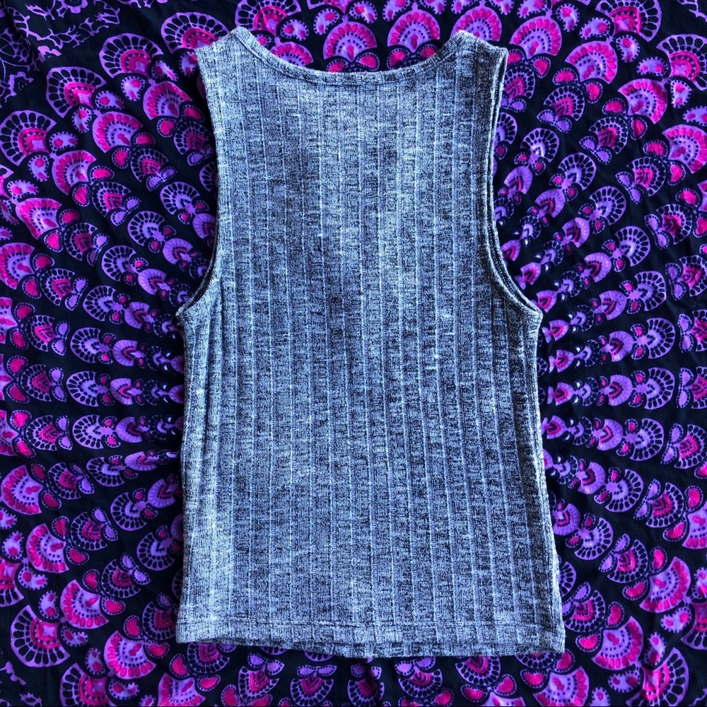 AEO Heather Gray Ribbed Tank - Picture 2 of 3